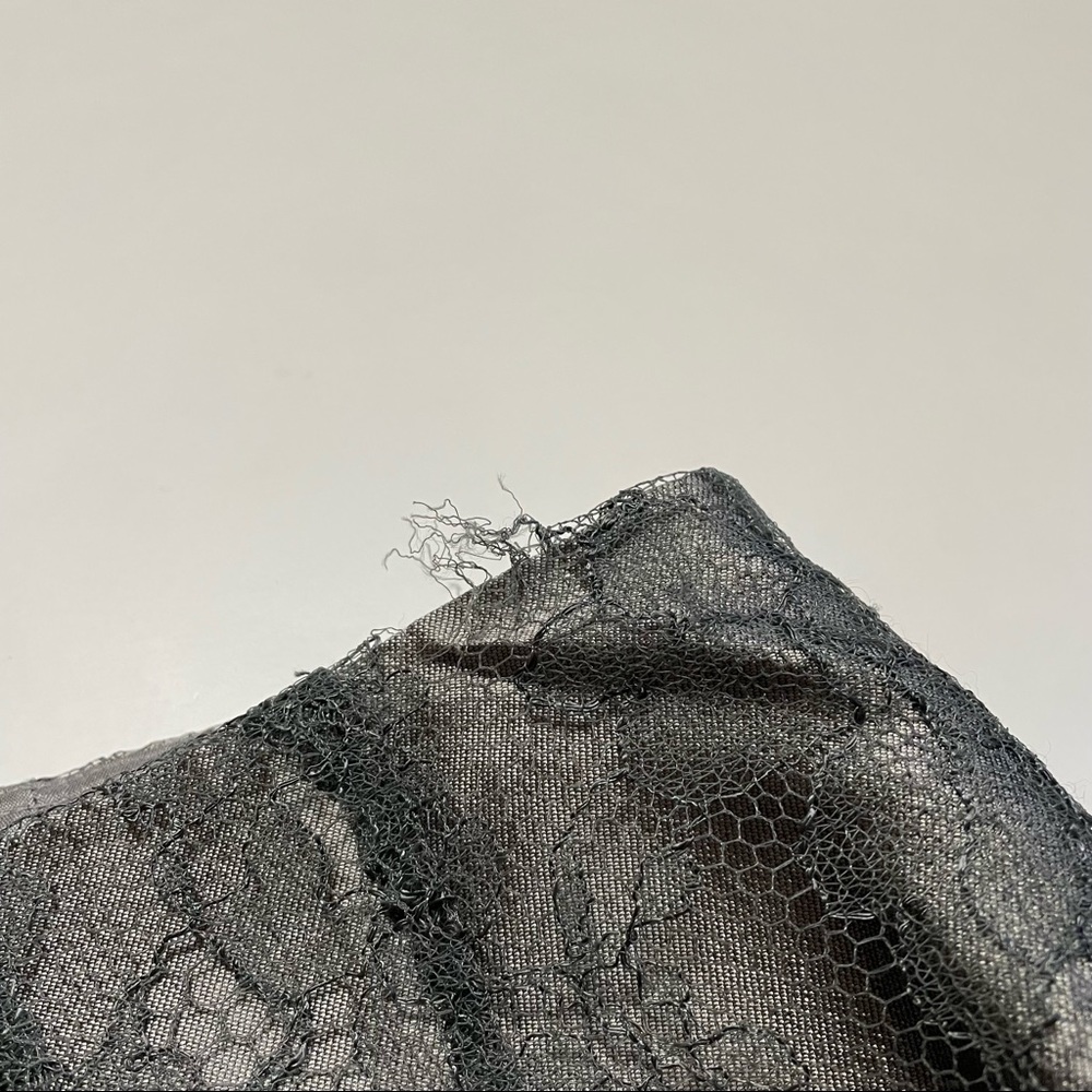 Rickie Freeman For Teri John Silver Floral Lace Slip-Lined Dressy Formal Skirt - Picture 8 of 10